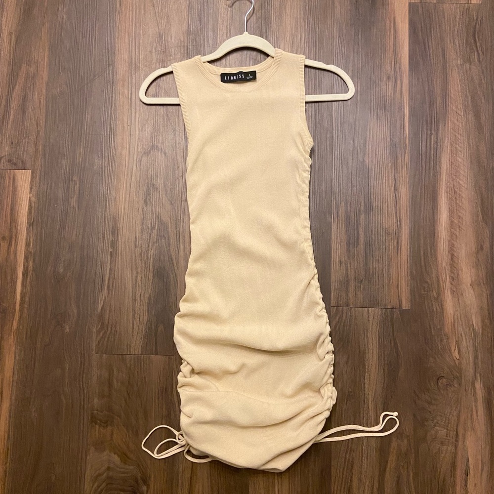 Beige Tie Dress